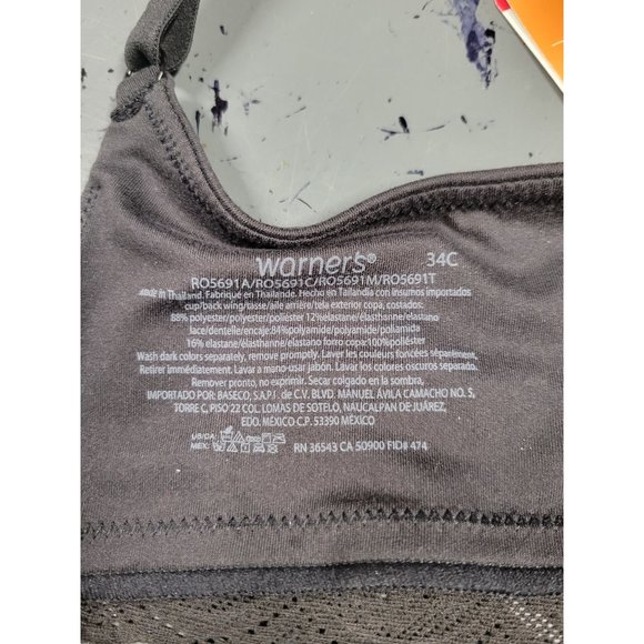 Warner's Simply Perfect Women's Supersoft Lace Wirefree Bra Size 34C - Picture 5 of 5